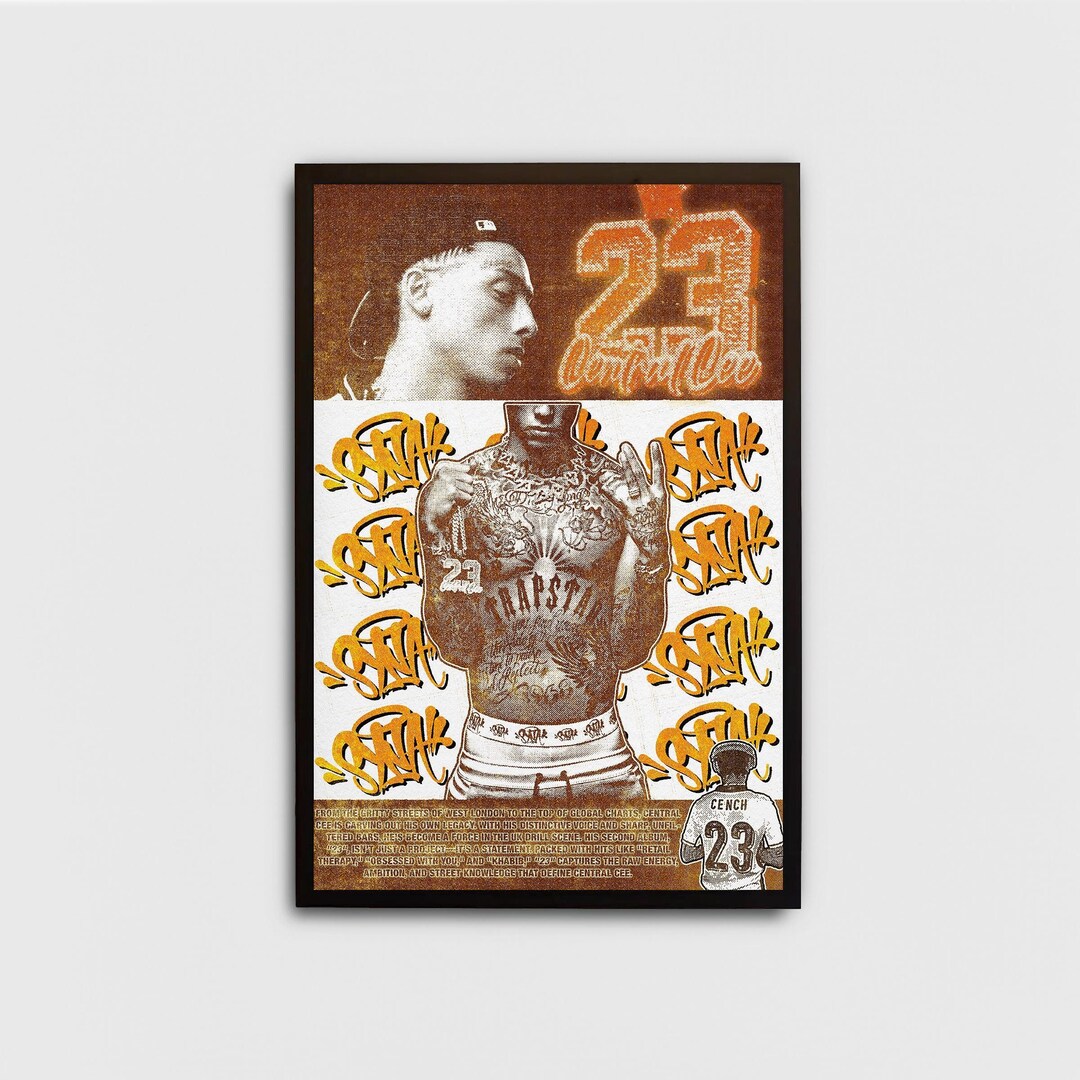 Central Cee Poster, 23 Poster, Wall Art, Artwork, Room Decor, Aesthetic ...