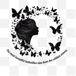 Vlinder png, vlindertransformatie png, prachtig vlindersilhouet,