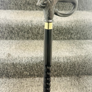 Handmade Lion Head Handle stick Vintage Antique Style Wooden Walking Cane Gift