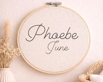 Personalised Baby Name Hoop, Custom Nursery Name Sign, Neutral Nursery Decor, New Baby Gift, Minimalist Baby Keepsake, Handmade UK