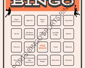 Basketball Bingo Game: Fun Party Printable (Digital Download)