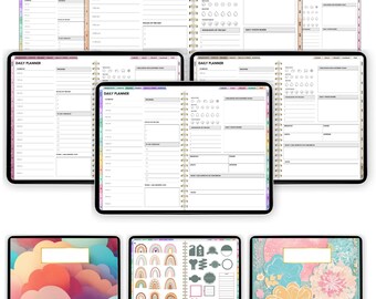 Agenda tout-en-un 2025-2026 - Agenda numérique imprimable - Suivi d'objectifs hebdomadaire, mensuel et non daté - Téléchargement instantané au format PDF