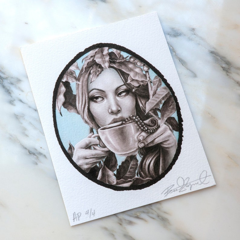 color variation Artist Proof 4.5 x 6 Woman and Octopus Strange Brew