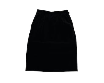 Vintage Yves Saint Laurent Rive Gauche Black Velvet Skirt