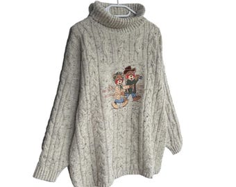 Vintage Telepatique Italian Fisherman Knitted Sweater Sz L