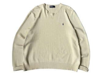 Vintage Polo Ralph Lauren RRL Beige Knitted Sweater