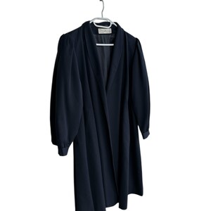 Vintage 90s French Wool Coat J.S. Claire Paris France Minimalist Belted Coat