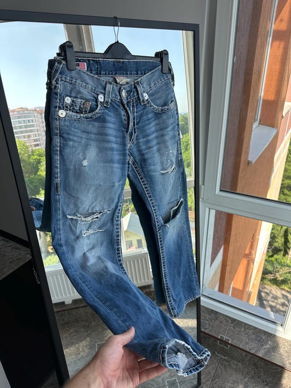 Vintage True Religion Section Bobby Super T Ripped Jeans Sz