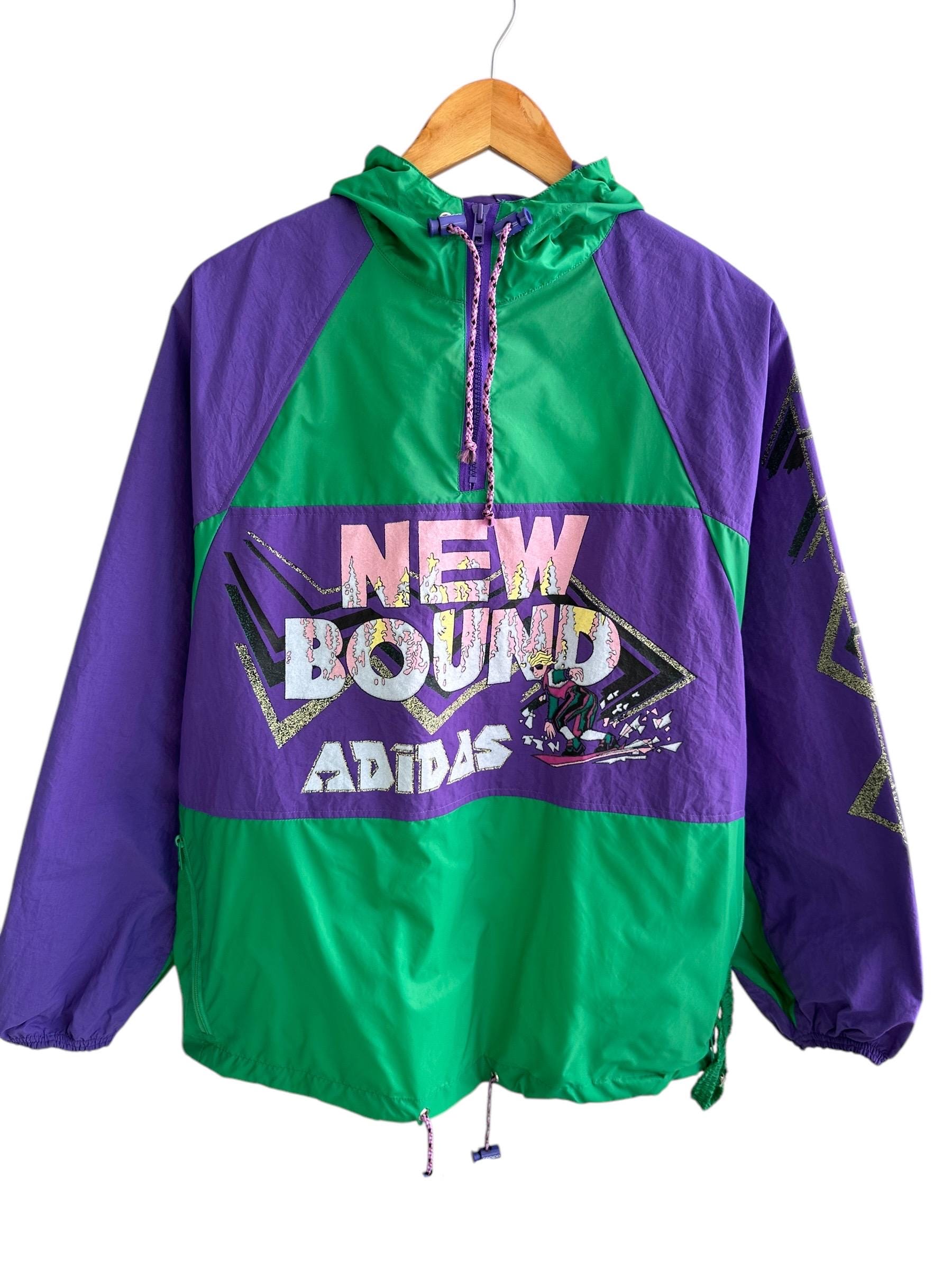 90s adidas 蛍光　アノラック　ナイロンジャケット　Y2K シティ　古着 Vintage Adidas Made in Yugoslavia Rare Nylon Anorak Jacket - Etsy