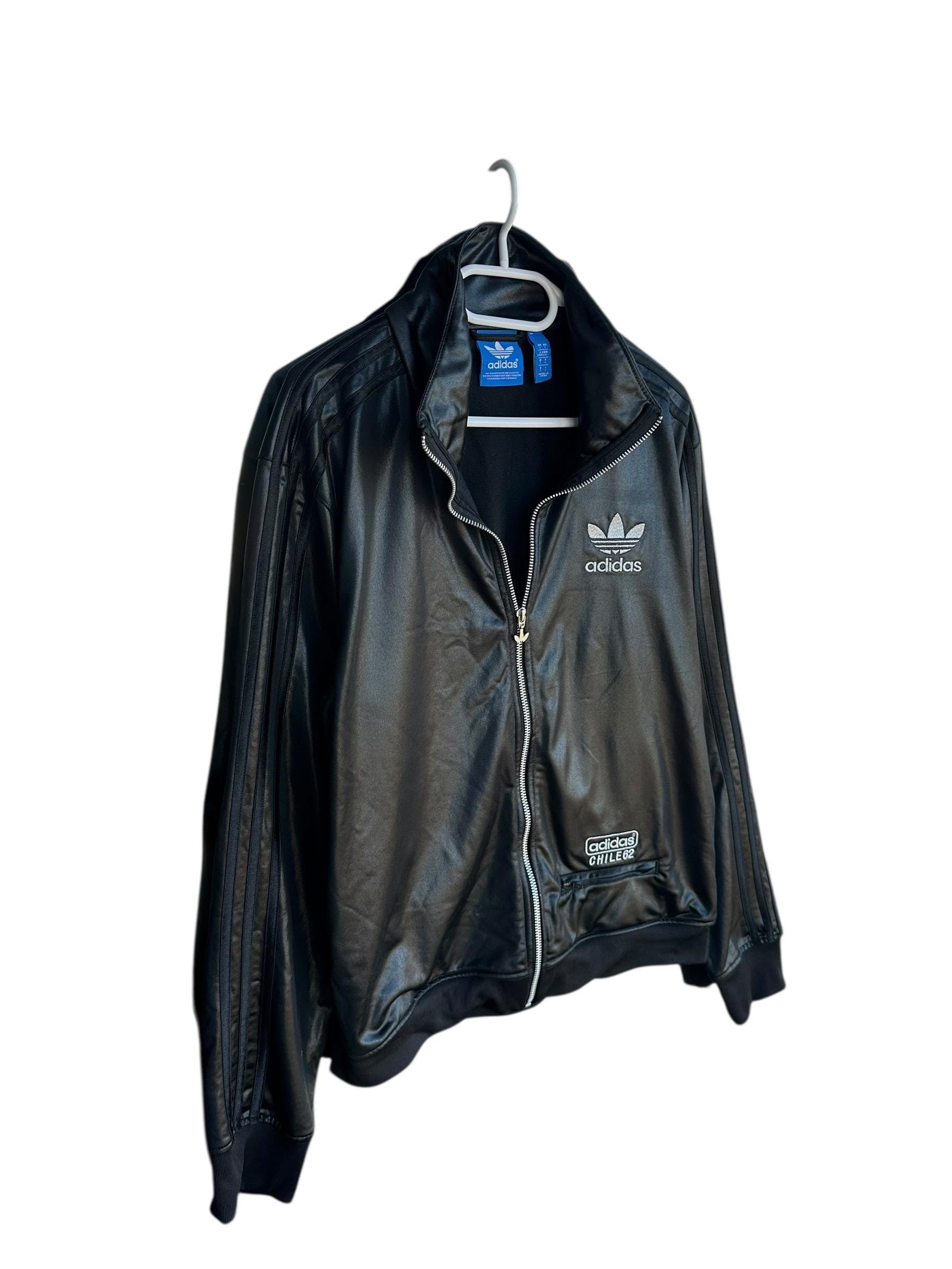 Vintage Adidas Leather Jacket - Etsy