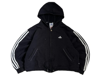 Vintage Adidas Cropped Woman Zip Hoodie Sz M