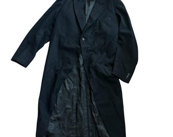Vintage Edwardian Antique 1960s Frock Wool Coat Sz L