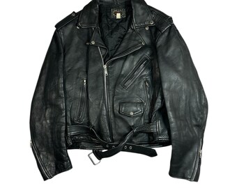 Original Rare Vintage 80s Echtes Leder British Type Motorcycle
