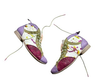 Vintage Pink Woman Multicolor Ankle Boots Sz  US 8