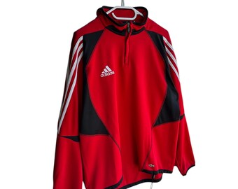adidas 90s fade hoodie black×red vintage adidas Hoodie, Boys Size Medium, Red Black, Long Sleeve
