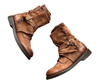 A.S. 98 Brown Leather Ankle Boots with Buckle – Size EU 41 (US 8)