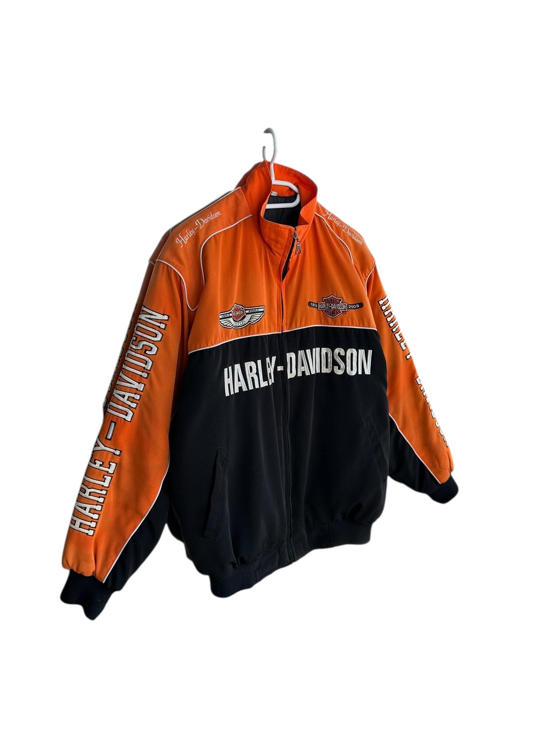 Vintage Harley-davidson Moto Racing Mens Jacket 100th Anniversary