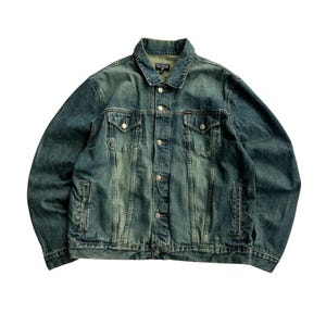 Vintage Polo Jeans Ralph Lauren Dirty Denim Jacket
