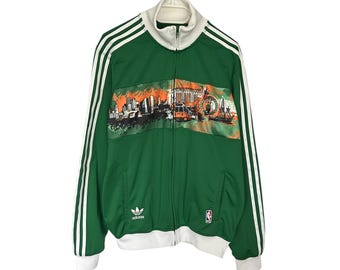 Vintage Adidas Boston Celtics NBA Track Jacket 2010 Sz M