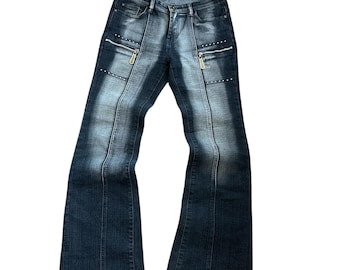 Jeans vintage de corte bota para mujer, talla L