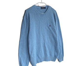 Polo Ralph Lauren Old Money Blue Knitted Sweater Sz L