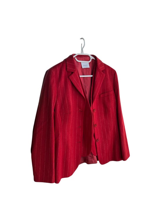 Akris, Vintage Akris Woman Wool Set Blazer & Vest Sz L