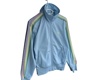 Vintage Adidas Firebird Woman Grun Blue Track Jacket Sz S
