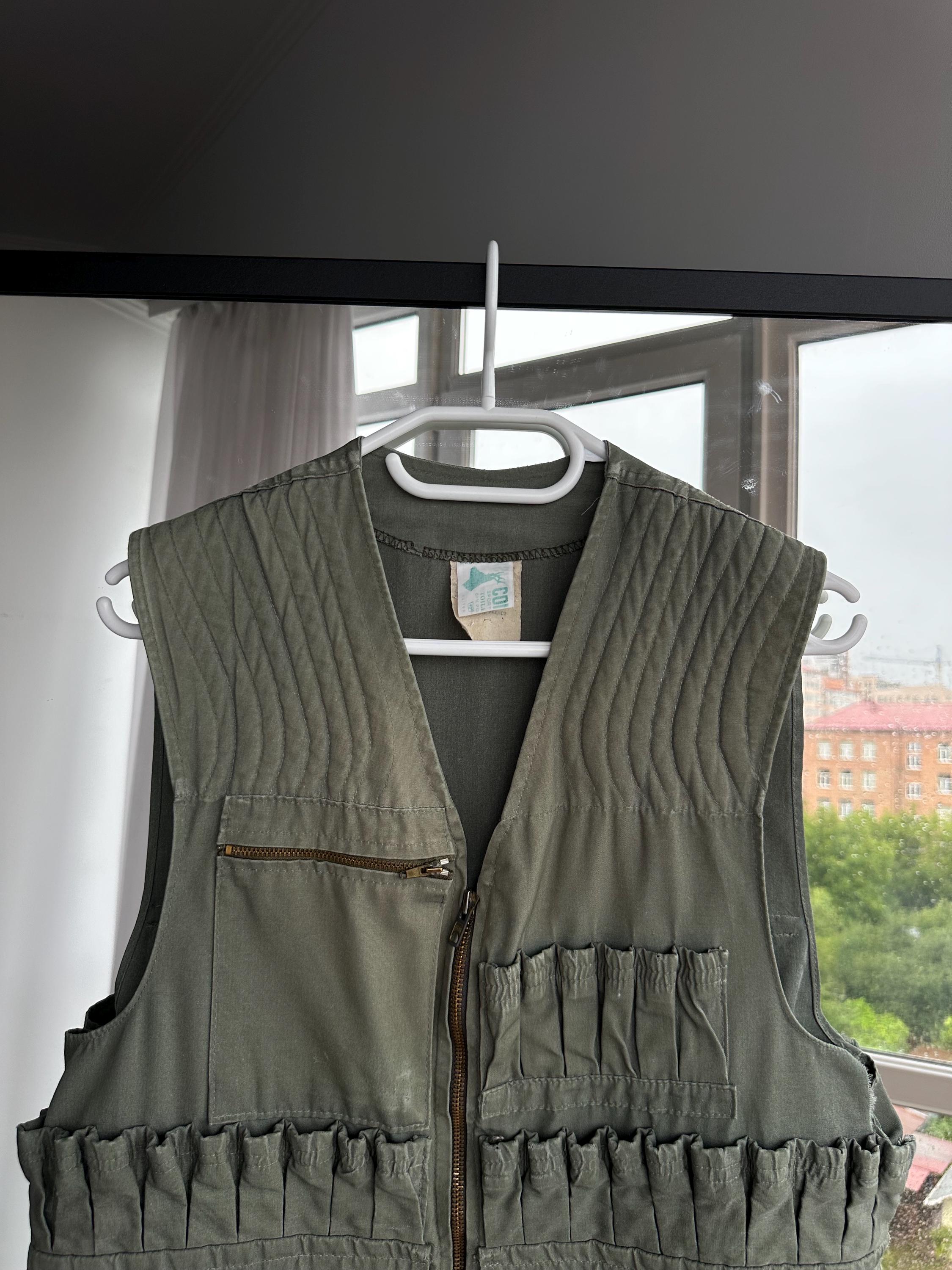 ▪️60’s【HUNTING CLOTHING】VEST Vintage 60s Hunting Vest Sz S Canvas Game Pouch Workwear