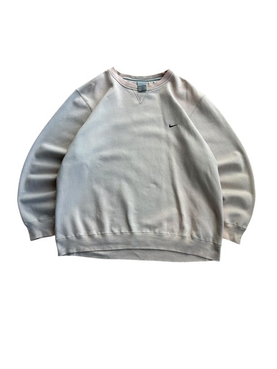 nike cream mini swoosh oversized sweatshirt