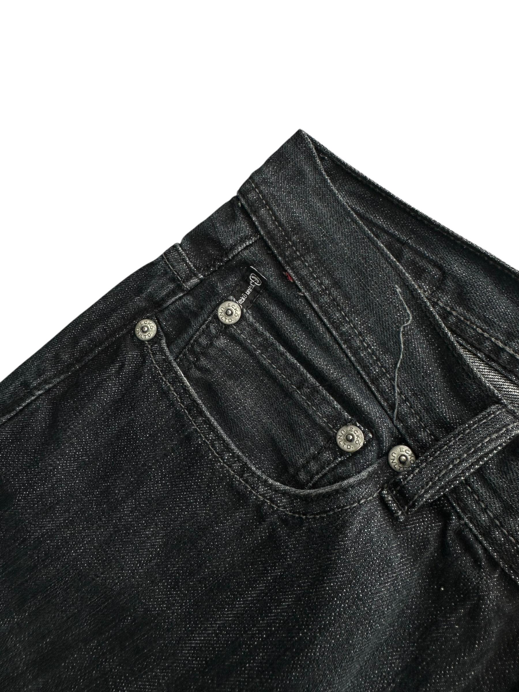 ECKOUNLTDブラックバギーデニムw34 Ecko unltd スカル刺繍 ブラック極太バギーデニム 34 - メルカリ