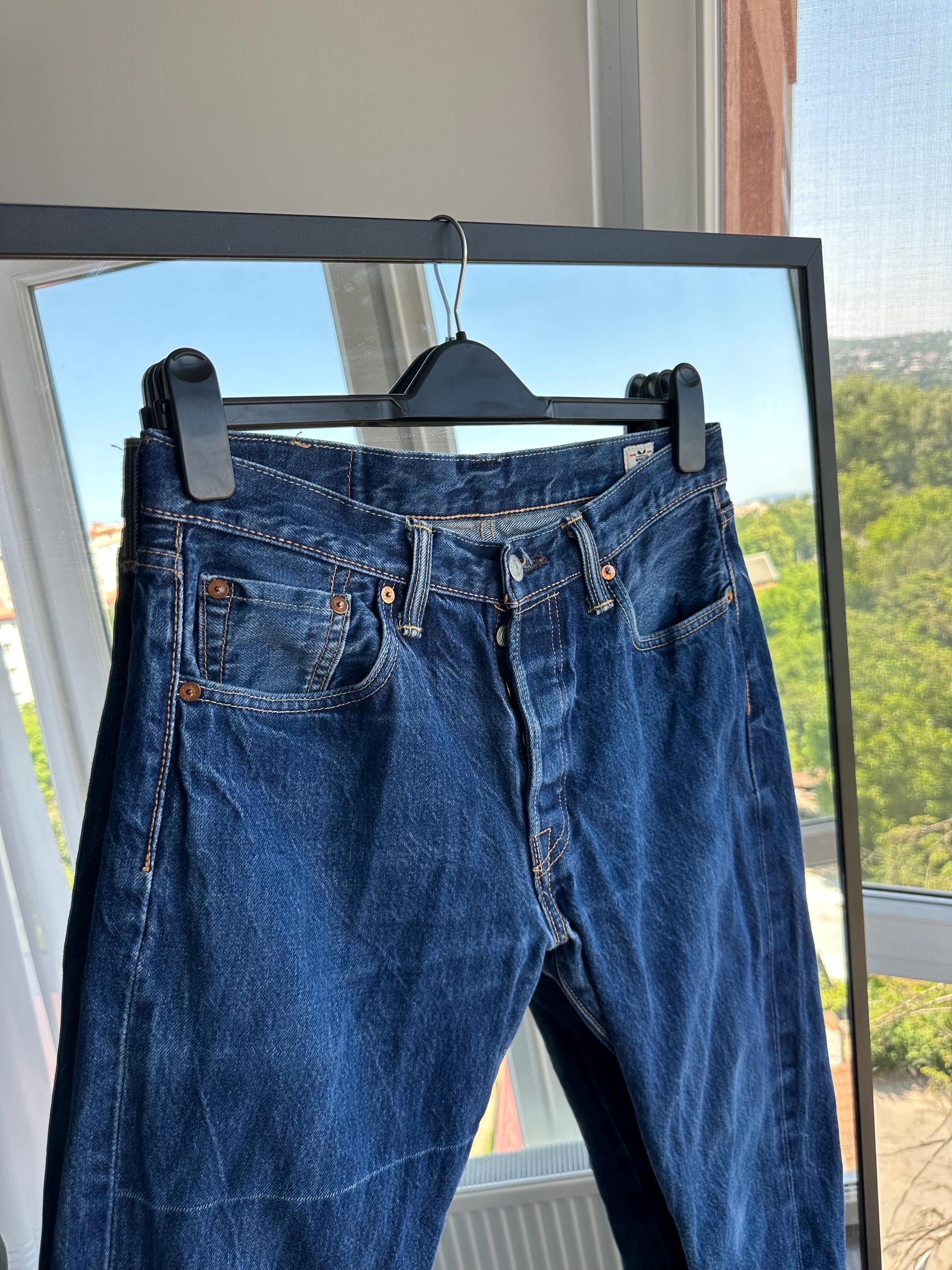 パンツ Levi's 501 WHITE OAK CONE Selvedge DENIM 1901 Cone Mills White Oak 501® Men's Jeans - Dark Wash