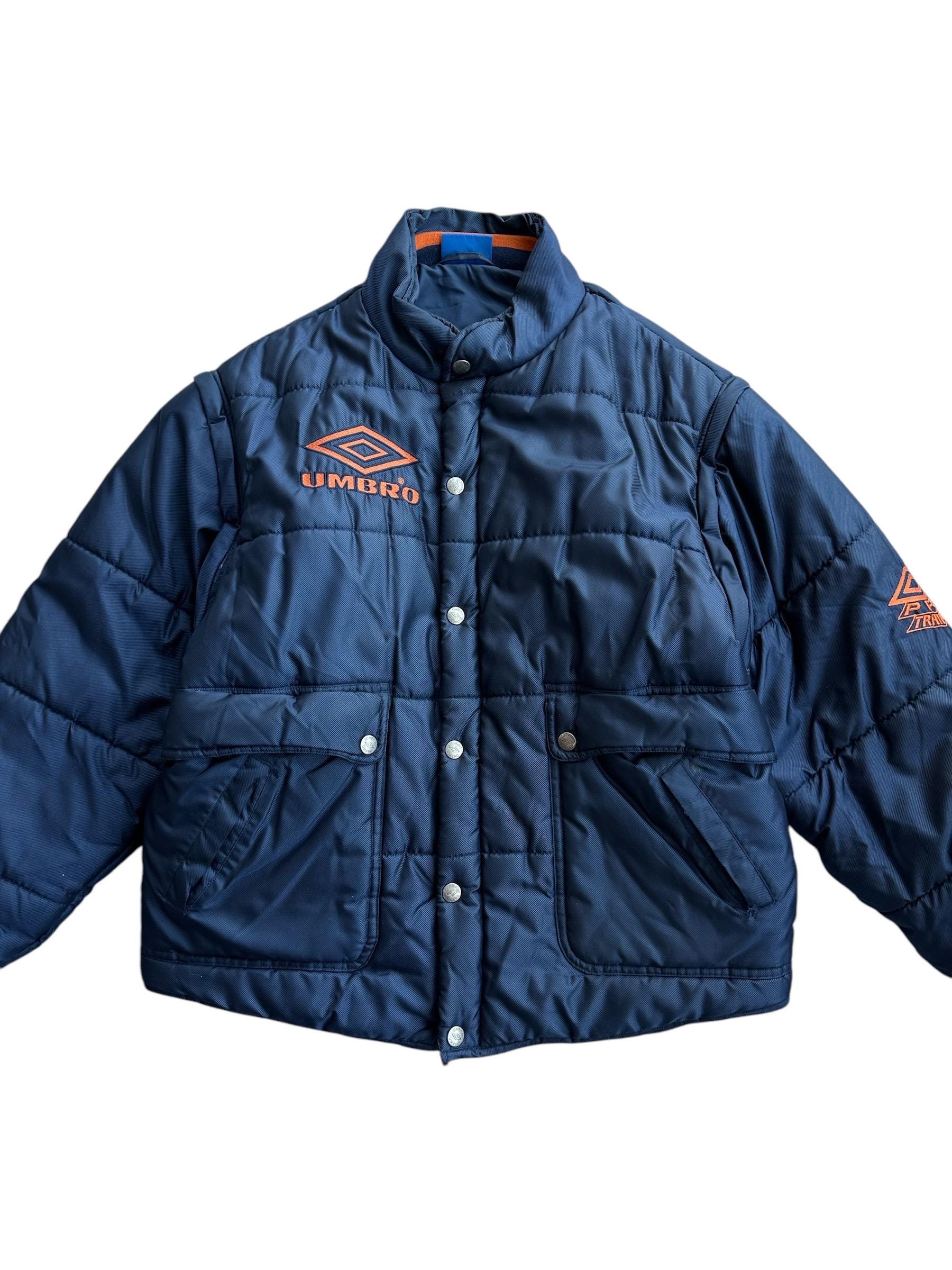 Vintage Umbro Pro Training Football 90s 2 in 1 Puffer Vest