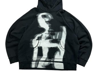 Jaded Oversized Washed Mens Printed Hoodie Sz XL
