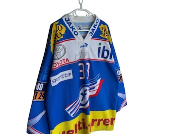 Vintage Kloten Flyers Suiza Hockey Jersey #33 Rintanen Jako Ochsner XL Firmado