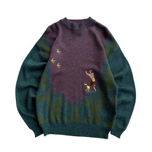 Vintage Angelo Litrico Hunting Print Rare Sweater