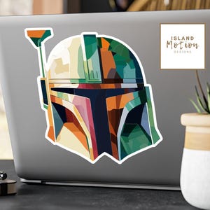 Décalcomanies en vinyle d'inspiration mandalorienne, Sticker casque Mando, Stickers Pop Art mandaloriens, Stickers pour ordinateur portable, Sticker verre, Sticker téléphone portable