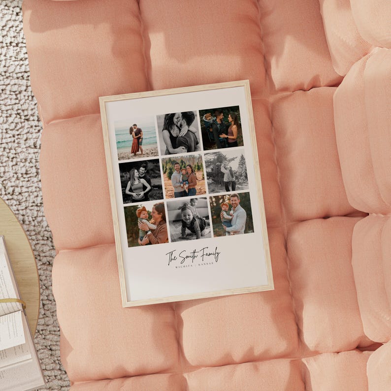 Personalized Family Photo Collage Art: Custom Home Decor (printable ...