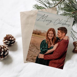 Customized Photo Christmas Card Template Printable Modern Personalized Holiday Letter - Editable with Canva - 5x7 Instant Digital Download