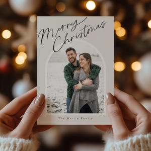 Customized Photo Christmas Card Template Printable Modern Personalized Holiday Letter - Editable with Canva - 5x7 Instant Digital Download