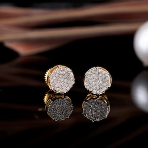 0.33 Carat Round Diamond Stud Earrings: 10K Yellow Gold, SI Clarity