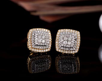 Yellow Gold Diamond Stud Earrings | 0.88ct Natural Diamonds Earring | Valentine gift