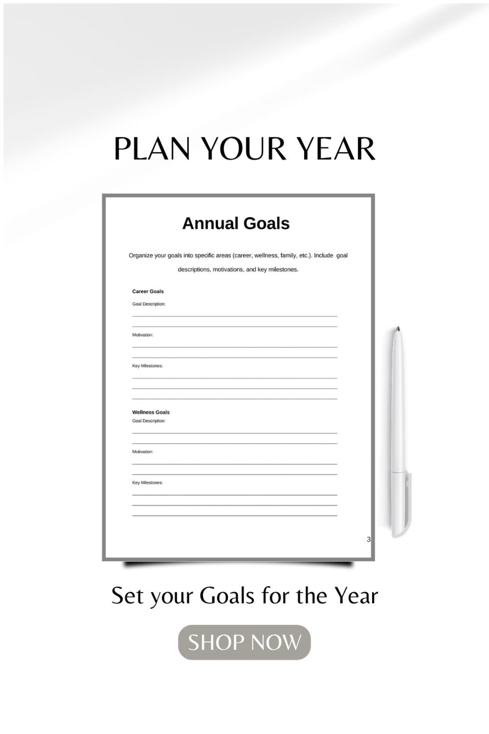 2025 Printable Planner 200-page Printable PDF for Goal Setting, Self ...