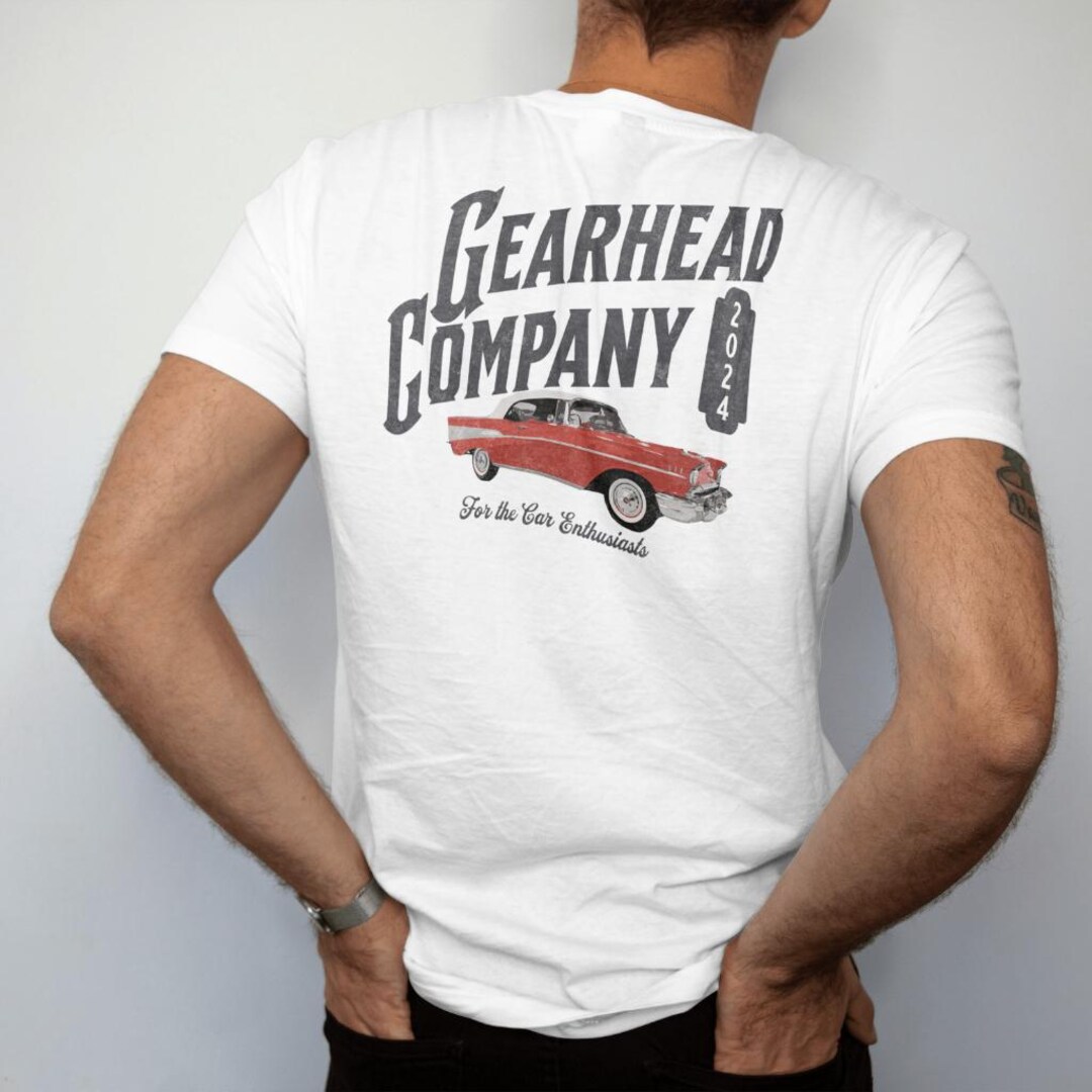 Gearhead Co Vintage Style Unisex Tee, Car Enthusiast T-shirt, Classic ...