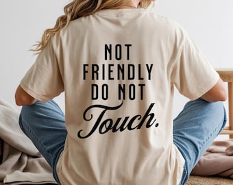 Not Friendly Do Not Touch Hoodie Sweatshirt T-Shirt, Funny Warning Quote Shirt, Sarcastic Humor Apparel, Introvert Gift