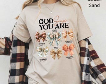 God Says You Are Loved, Chosen, Redeemed, Free, Forgiven, Beautiful Hoodie, T-Shirt, Sweatshirt – Faith-Based Gift, Bible Verse Clothing