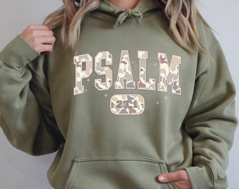 Psalm 23:1 Camo Christian Hoodie Sweatshirt T-Shirt, Bible Verse Shirt, Faith Apparel, Religious Gift, Christian Clothing, Camouflage Design