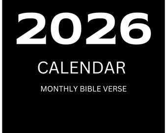 2026 Bible Verse Calendar, Christian Wall Calendar, Monthly Scripture Planner, Faith-Based Home Decor, Christian Gift Idea