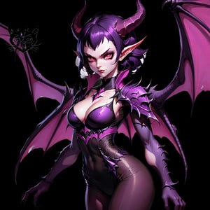 Purple Succubus Demon VTUBER Pngtuber for Veadotube / Vtubing Kick Twitch Discord Streaming! Streamer Assets Youtube Youtuber