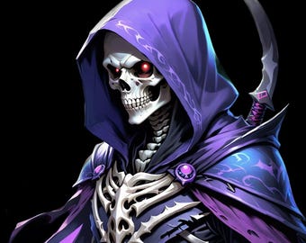 Purple & Blue Reaper (Death) VTUBER Pngtuber for Veadotube / Vtubing Kick Twitch Discord Streaming!