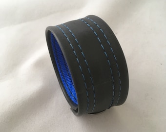 Recycled Rubber Bracelet- Bright Blue